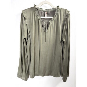 Dolan Olive Green Blouse Old Money Regency Forest Fairy Grunge Peasant Boho M